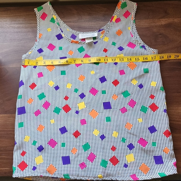 Impressions Retro Houndstooth Print Short Sleeve Vintage Top, Size Small - Picture 6 of 7